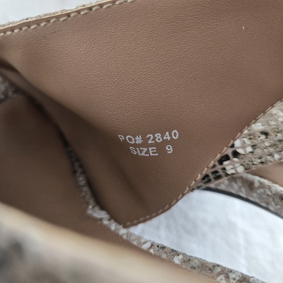 Sugar Tart‎ Snakeskin Slingback Heels Sz 9 Block Heel Open Square Toe Shoes - Picture 11 of 11